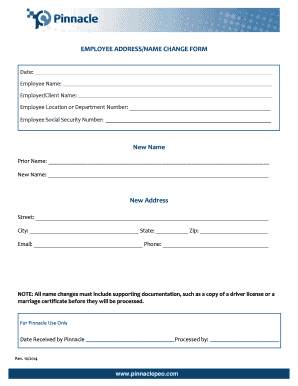 Employee Address/Name Change Form