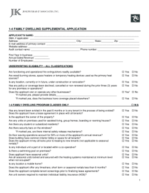 1-4 Family Dwelling Supplemental Application