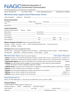 NAGC Membership Application/Renewal Form