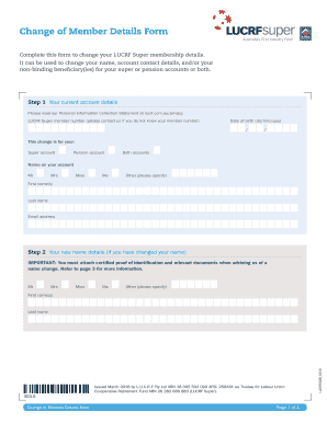 Change of Member Details Form