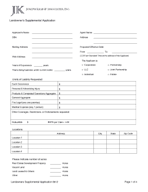 Landowner's Supplemental Application