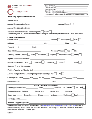 Dress for Success Client Referral Form