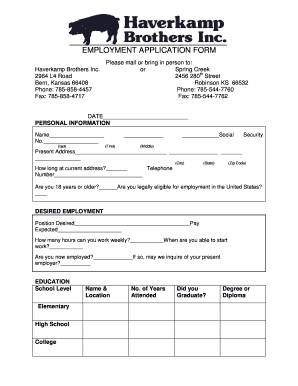 Employment Application Form