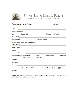 Confirmation Form
