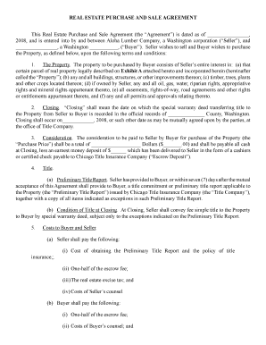 Real Estate Purchase and Sale Agreement