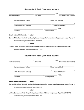 Book Citation Form (MLA Format)