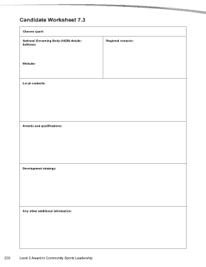 Community Sports Leadership Award Form