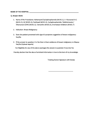 Cancer Treatment Eligibility Form