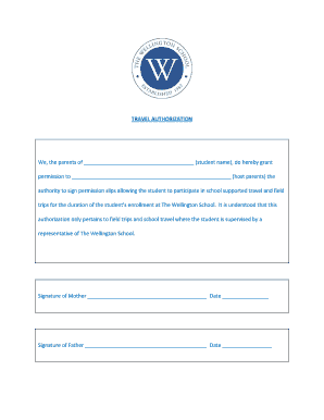 Travel Authorization Form