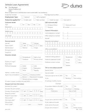 Vehicle Loan Agreement