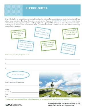 Air Quality Pledge Sheet