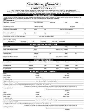 Business Account Application Form