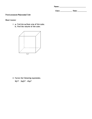 PostAssessment Polynomial Unit
