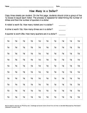 How Many in a Dollar Worksheet