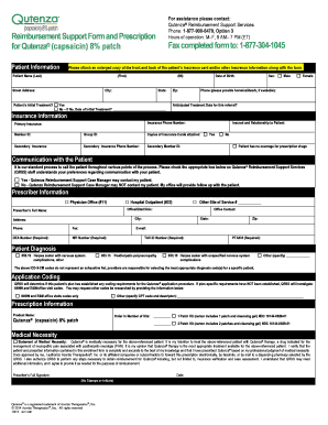 Qutenza Reimbursement Support Form