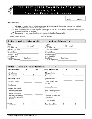 Personal Financial Statement