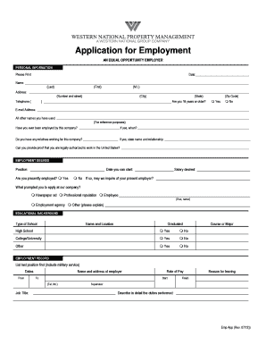 Application for Employment