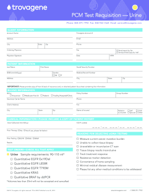 Trovagene Urine Test Requisition Form