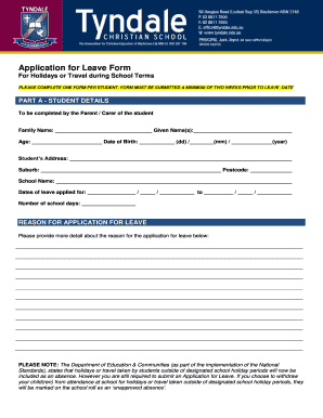 Application for Leave Form