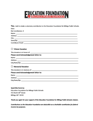 Education Foundation Donation Form