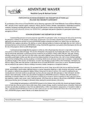 Adventure Waiver Agreement