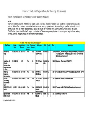 IRS VITA Free Tax Return Preparation