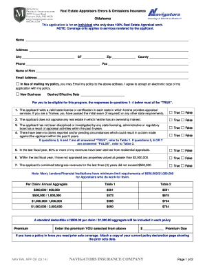 Real Estate Appraisers Errors Omissions Insurance Oklahoma