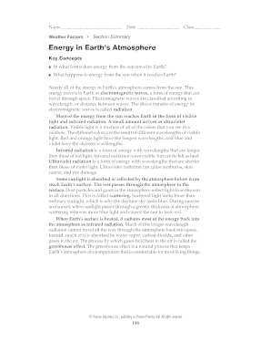 Weather Factors Section Summary