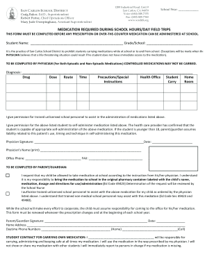 School Medication Authorization Form