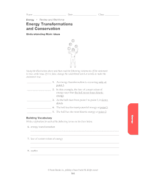 Energy Transformations and Conservation Worksheet