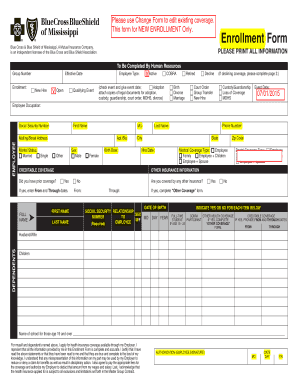 Blue Cross & Blue Shield of Mississippi Enrollment Form