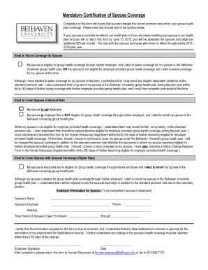 Mandatory Certification of Spouse Coverage