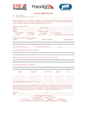 Account Application Form
