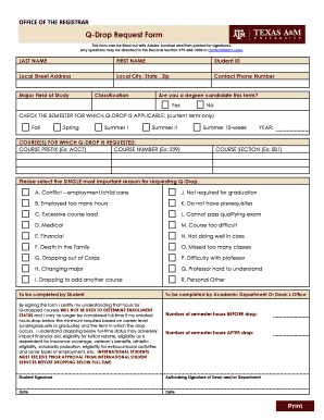 Q-Drop Request Form