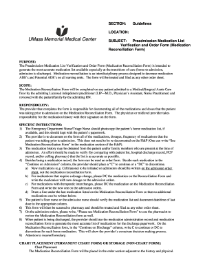 Medication Reconciliation Form