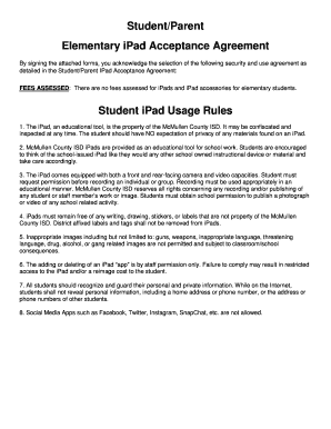 Student/Parent iPad Acceptance Agreement
