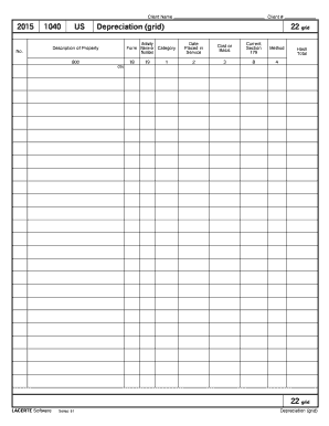 2015 US Depreciation Form