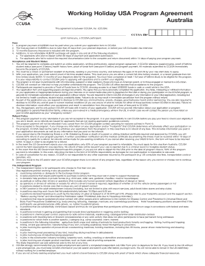 Working Holiday USA Program Agreement