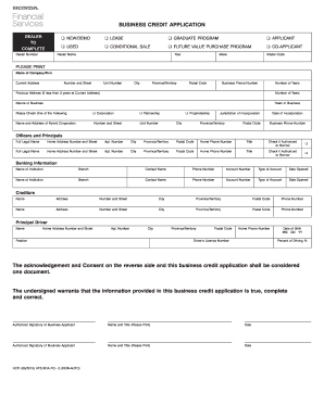 Business Credit Application Form