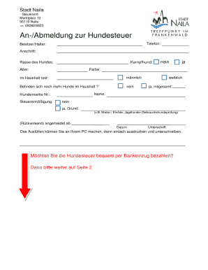 An-/Abmeldung zur Hundesteuer