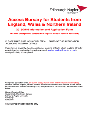 Access Bursary Application Form