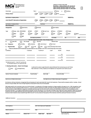Financial Instruction Form