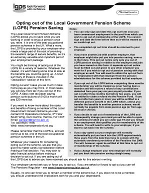 Local Government Pension Scheme Opt-Out Form