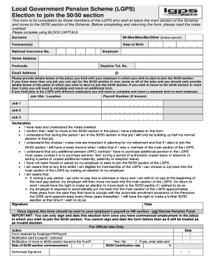 LGPS 50/50 Section Election Form