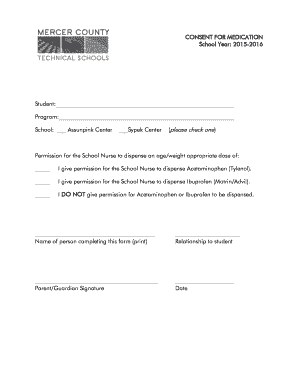 Consent for Medication