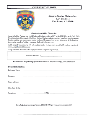 Adopt-a-Soldier Donation Form