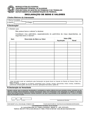 Declaração de Bens e Valores