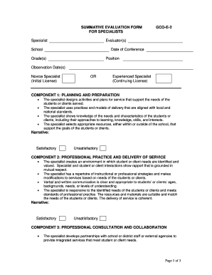 Summative Evaluation Form GCO-E-2