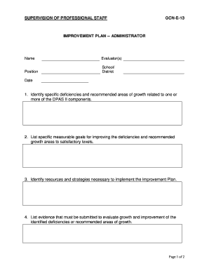 GCN-E-13 Administrator Improvement Plan
