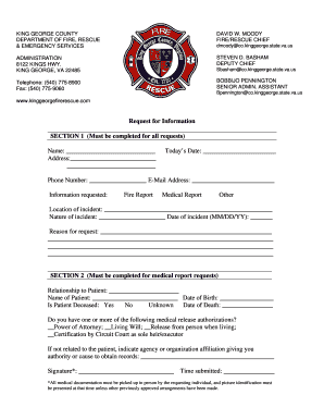 Fillable Online Request for Informationdoc - King George Fire Rescue ...